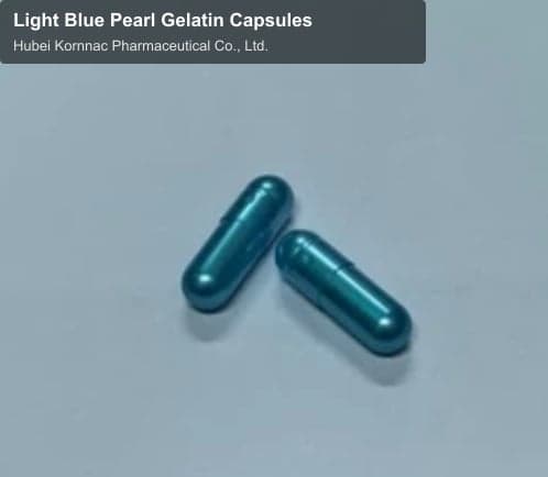 Light Blue Pearl Gelatin Capsules