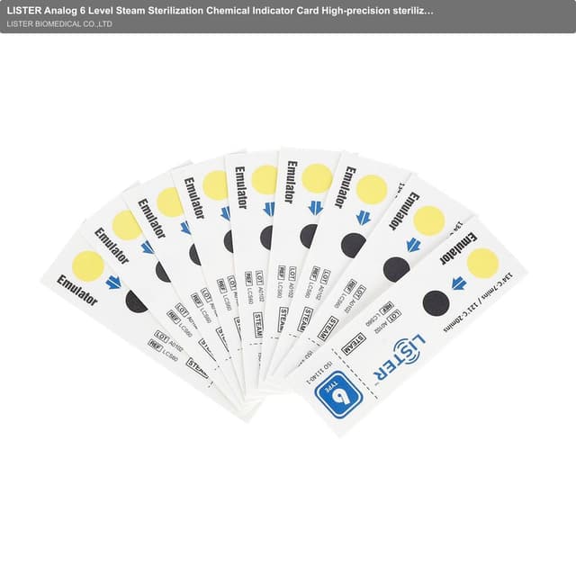LISTER Analog 6 Level Steam Sterilization Chemical Indicator Card High-precision sterilization monitoring for medical use