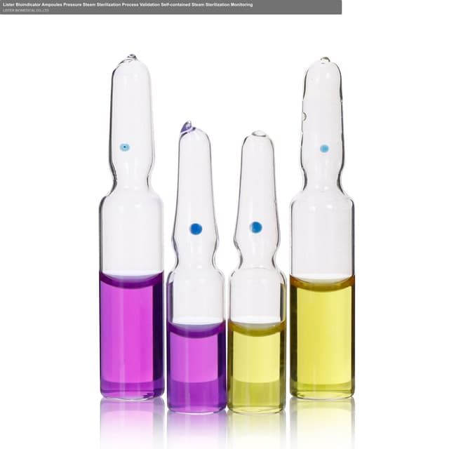 Lister Bioindicator Ampoules Pressure Steam Sterilization Process Validation Self-contained Steam Sterilization Monitoring