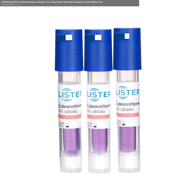 LISTER Brand Self-contained Biological Indicator 1-Hour Rapid Steam Sterilization Biological Indicator Medical Use
