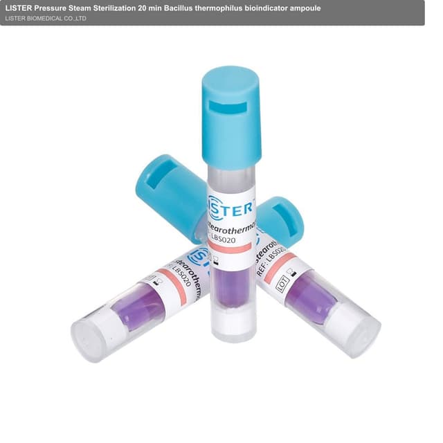 LISTER Pressure Steam Sterilization 20 min Bacillus thermophilus bioindicator ampoule