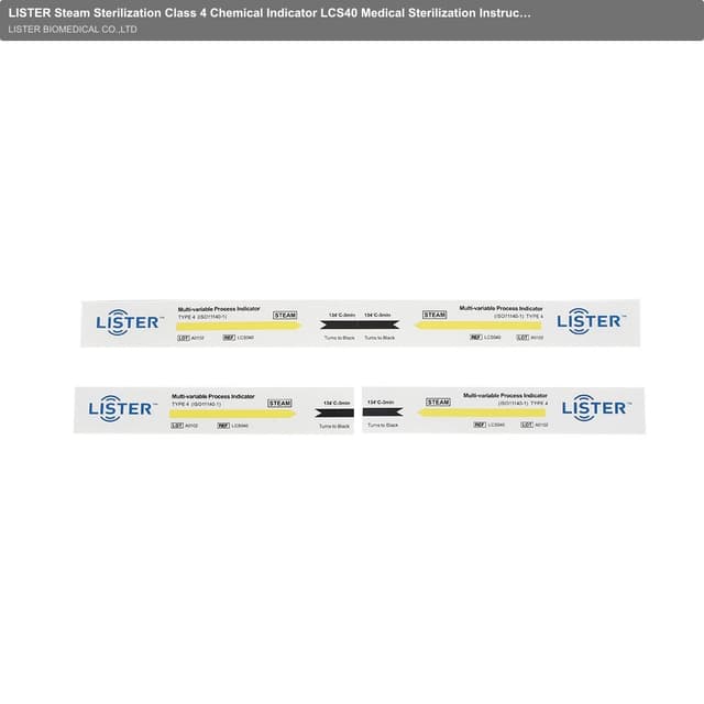 LISTER Steam Sterilization Class 4 Chemical Indicator LCS40 Medical Sterilization Instruction Strip