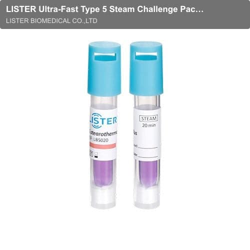 LISTER Ultra-Fast Type 5 Steam Challenge Pack LPCD20 Steam Sterilization Cycle Monitoring Test Kit