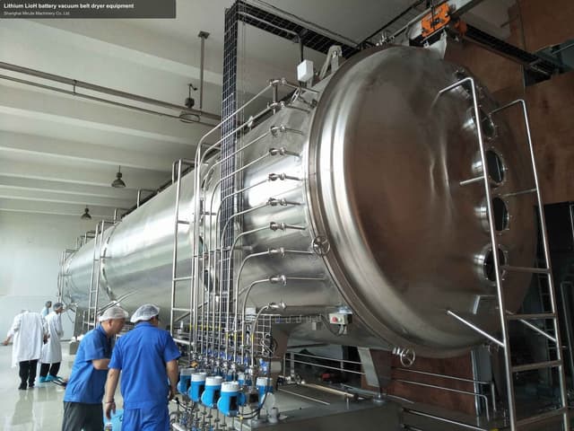 Lithium LioH battery vacuum belt dryer equipment