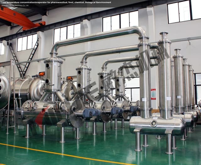 Low temperature concentration/evaporator for pharmaceutical, food, chemical, biological &environment