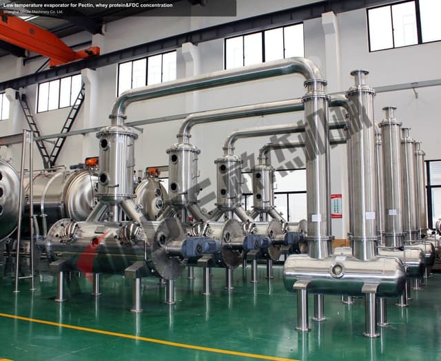Low temperature evaporator for Pectin, whey protein&FDC concentration