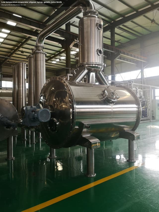 Low temperature evaporator oligose, syrup, gelatin, juice &milk