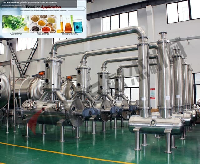 Low temperature gelatin, protein collagen evaporator