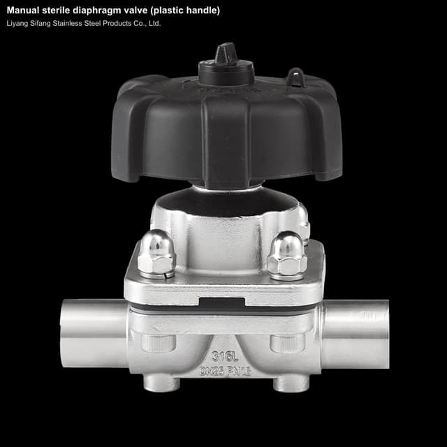 Manual sterile diaphragm valve (plastic handle)