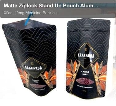 Matte Ziplock Stand Up Pouch Aluminum Foil Zipper Plastic Bags