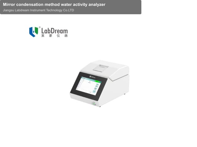 Mirror condensation method water activity analyzer