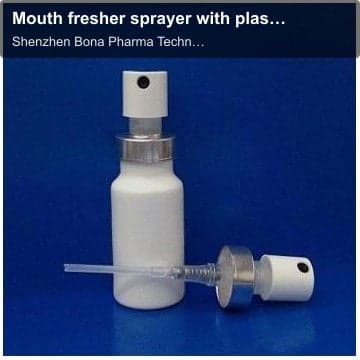 Mouth fresher sprayer with plastic vials