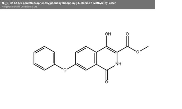 N-[(S)-(2,3,4,5,6-pentafluorophenoxy)phenoxyphosphinyl]-L-alanine 1-Methylethyl ester