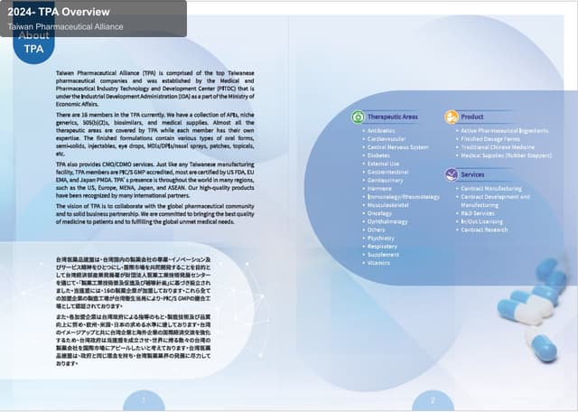 Taiwan Pharmaceutical Alliance offer service "2024- TPA Overview"