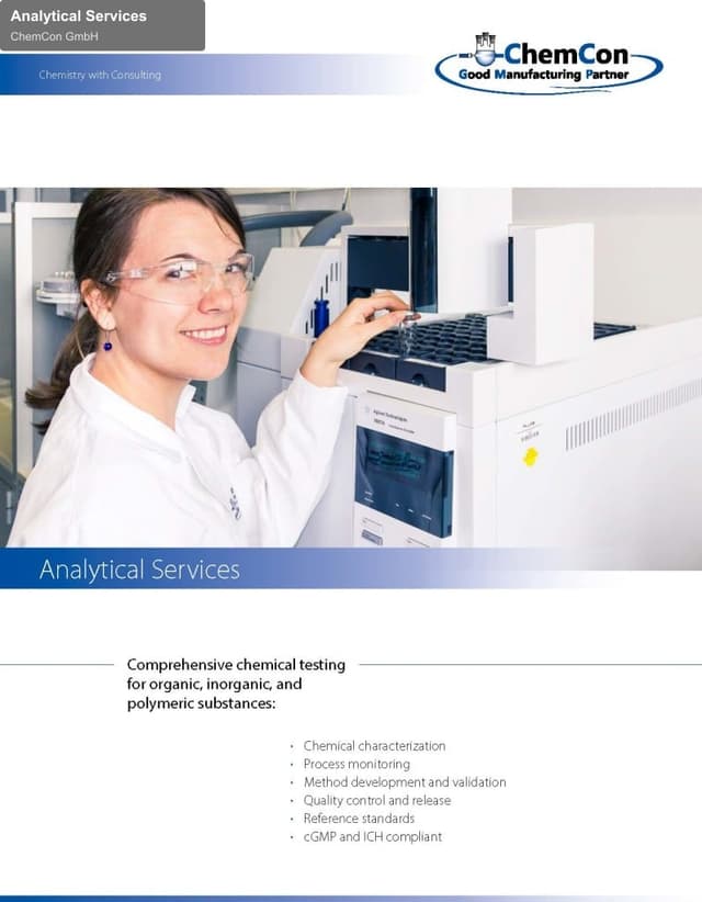 ChemCon GmbH offer service "Analytical Services"