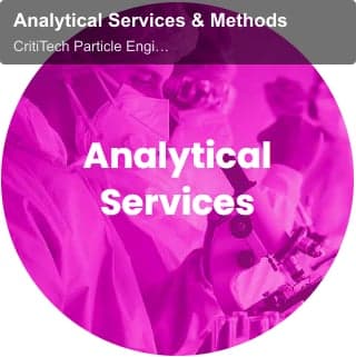 CritiTech Particle Engineering Solutions offer service "Analytical Services & Methods"
