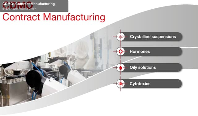 EVER Neuro Pharma GmbH offer service "CDMO: Contract Manufacturing"