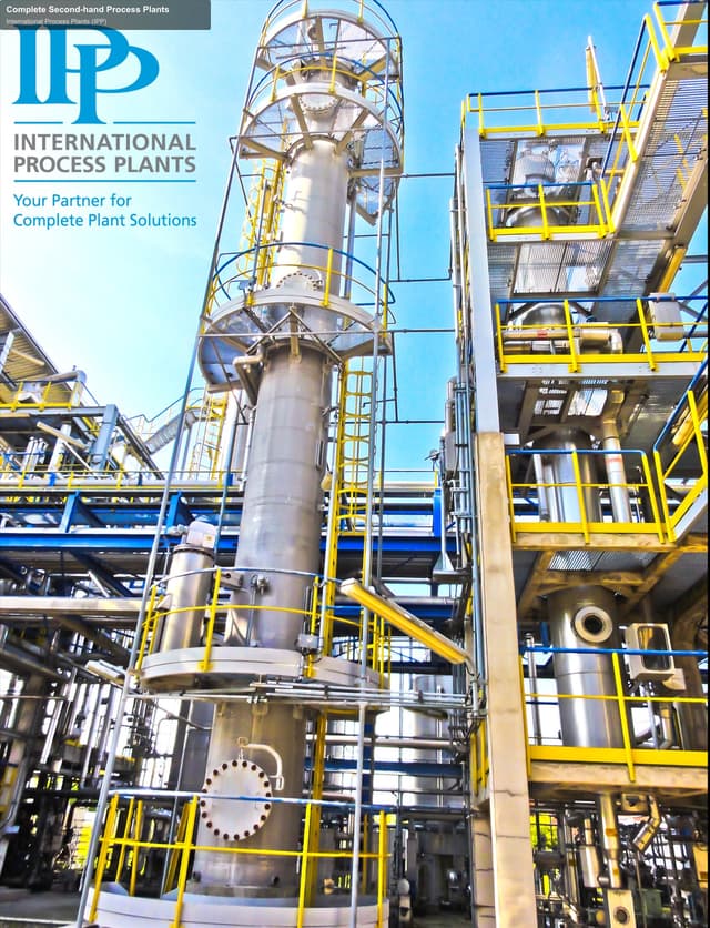 International Process Plants (IPP) offer service "Complete Second-hand Process Plants"