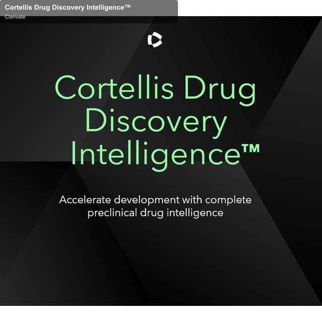 Clarivate offer service "Cortellis Drug Discovery Intelligence™"