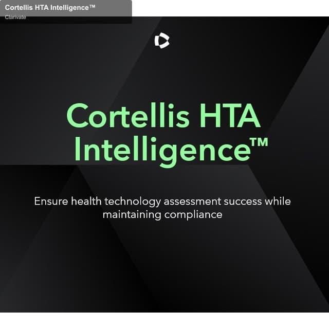 Clarivate offer service "Cortellis HTA Intelligence™"