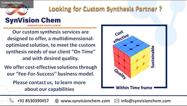 Synvision Chem Pvt. Ltd. offer service "Custom Synthesis"