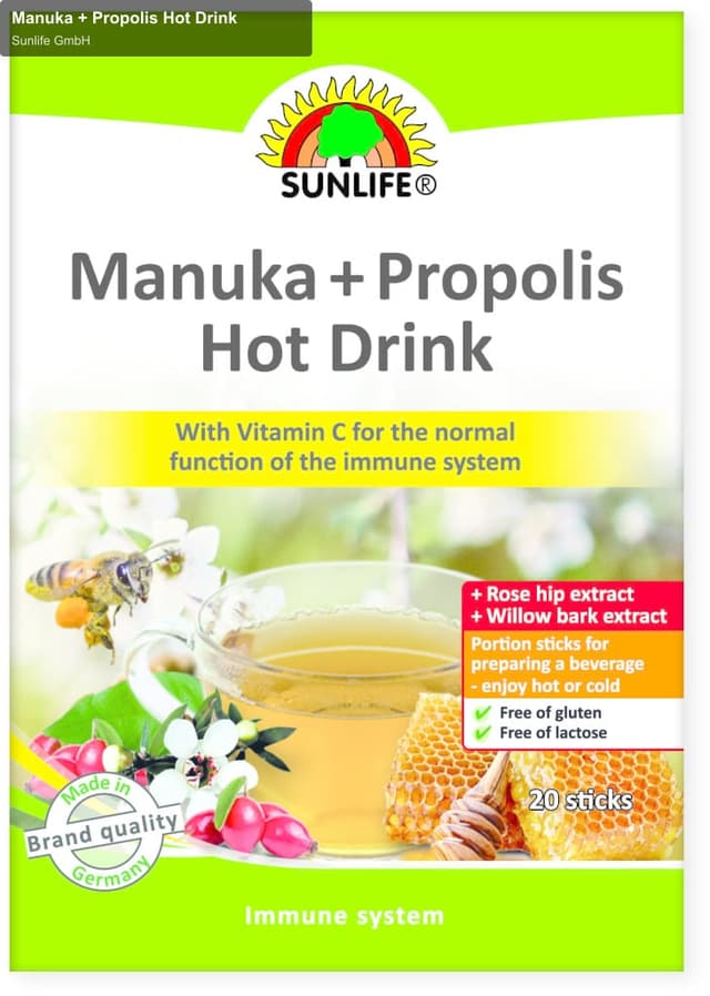 Sunlife GmbH offer service "Manuka + Propolis Hot Drink"