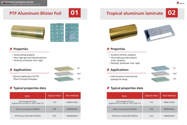 CHANGZHOU HUAJIAN PHARM PACK MATERIAL CO.,LTD offer service "pharmaceutical packaging materials"