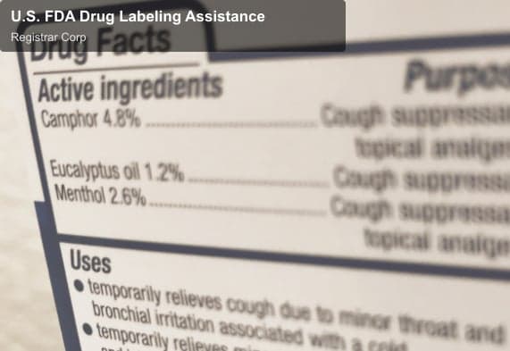 Registrar Corp offer service "U.S. FDA Drug Labeling Assistance"