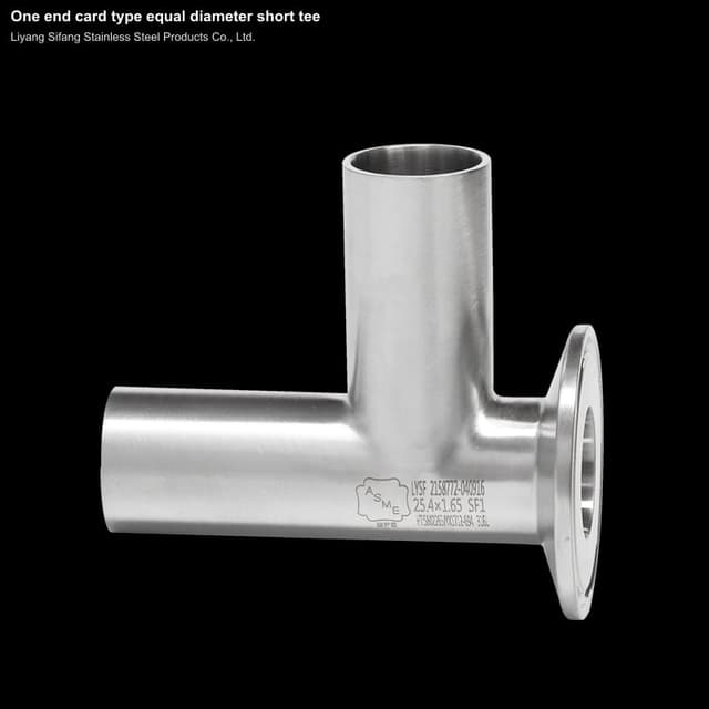 One end card type equal diameter short tee