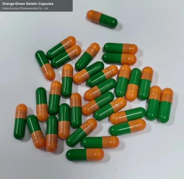 Orange-Green Gelatin Capsules