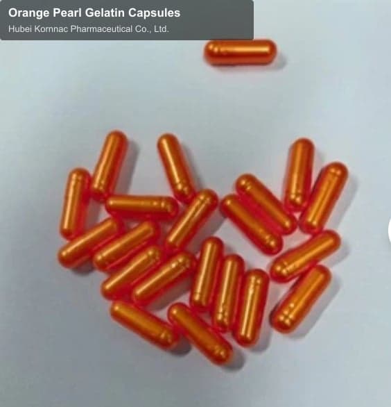 Orange Pearl Gelatin Capsules