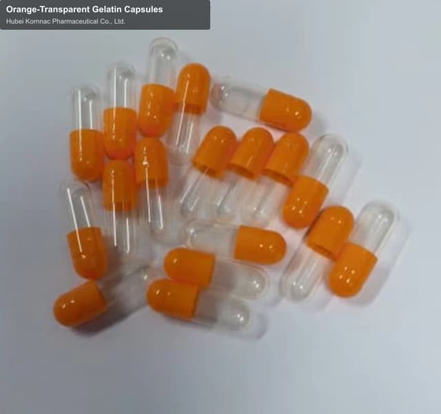 Orange-Transparent Gelatin Capsules