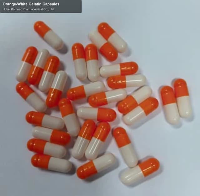 Orange-White Gelatin Capsules