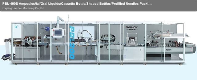 PBL-400S Ampoules/ial/Oral Liquids/Cassette Bottle/Shaped Bottles/Prefilled Needles Packing Production Line