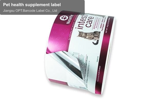 Pet health supplement label