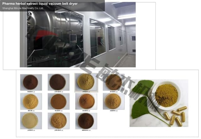 Pharma herbal extract liquid vacuum belt dryer