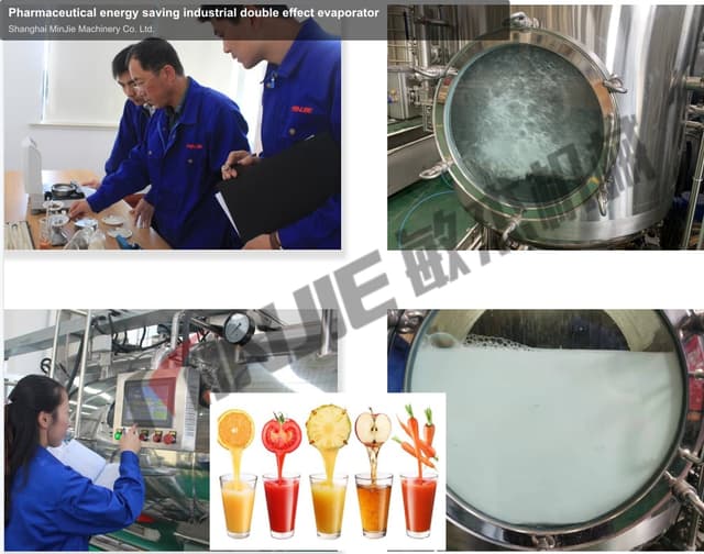 Pharmaceutical energy saving industrial double effect evaporator