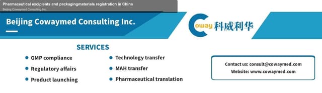 Pharmaceutical excipients and packagingmaterials registration in China