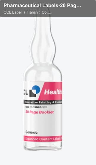 Pharmaceutical Labels-20 Page Glue Bound ECL Booklet
