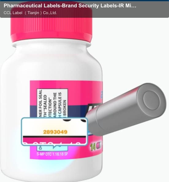 Pharmaceutical Labels-Brand Security Labels-IR Micro Serialized Text