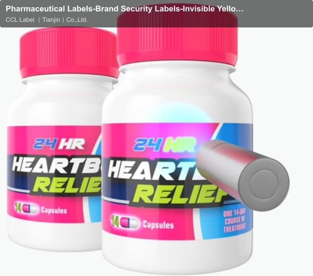 Pharmaceutical Labels-Brand Security Labels-Invisible Yellow Static Art