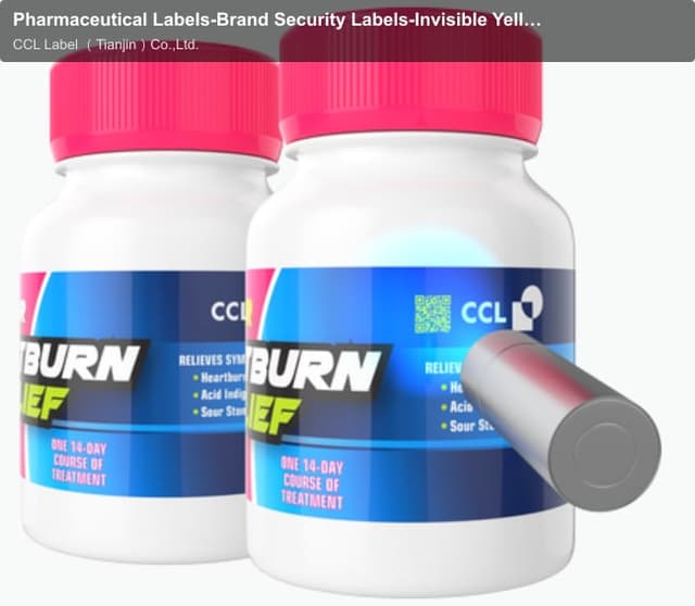 Pharmaceutical Labels-Brand Security Labels-Invisible Yellow Barcode