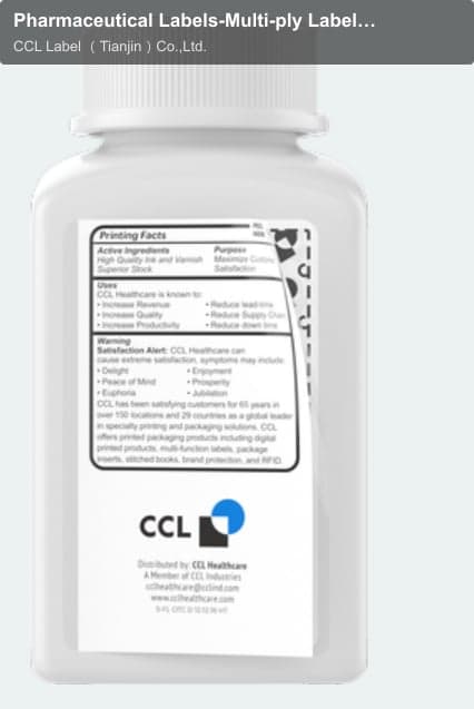 Pharmaceutical Labels-Multi-ply Labels-Back Label- 3-Ply