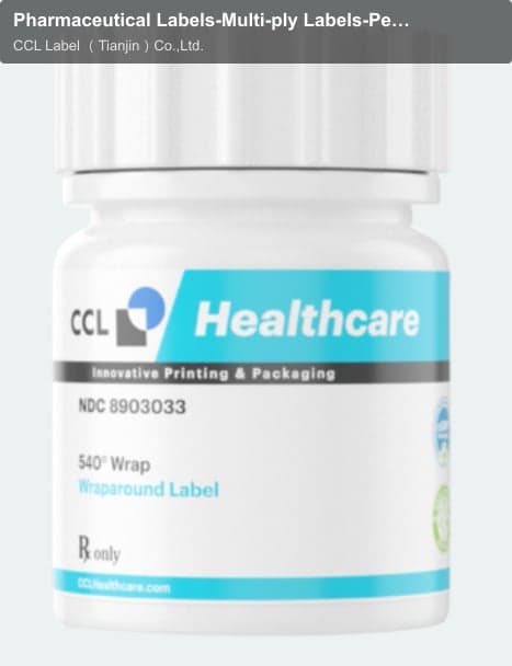 Pharmaceutical Labels-Multi-ply Labels-Peel and Reveal-540 Wrap Around Label
