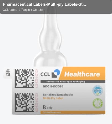 Pharmaceutical Labels-Multi-ply Labels-Stick and Lift Multi-Ply-Variable Data Labels
