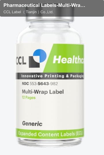 Pharmaceutical Labels-Multi-Wrap Vial Booklet Label