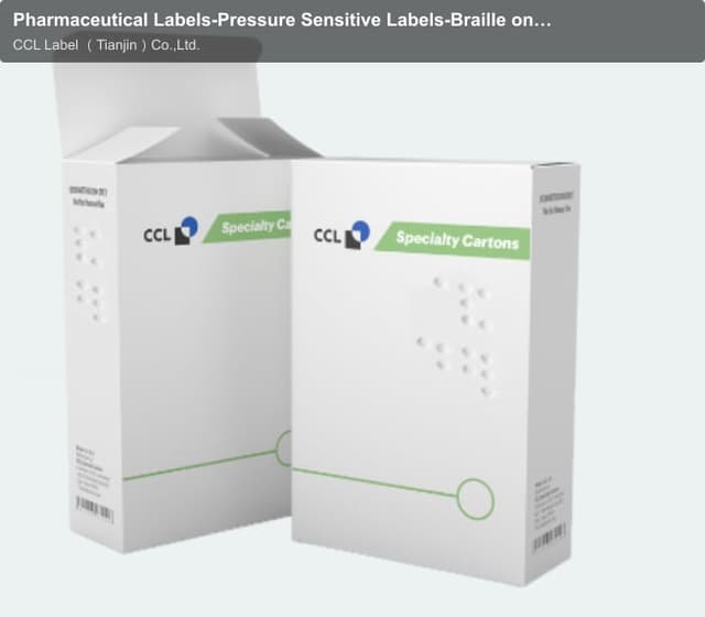 Pharmaceutical Labels-Pressure Sensitive Labels-Braille on a Carton