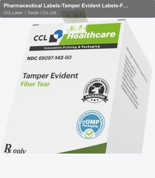 Pharmaceutical Labels-Tamper Evident Labels-Fiber Tear Tamper Evident Carton Seal