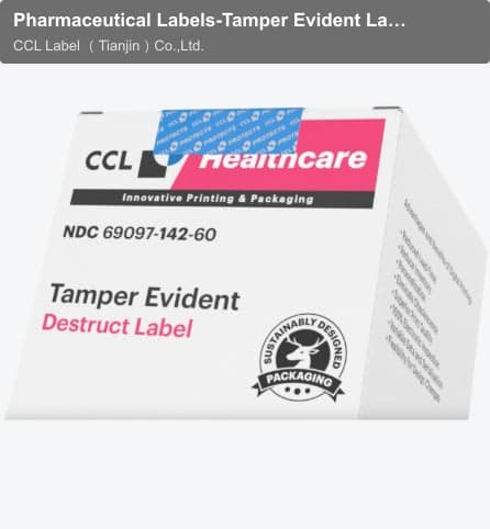 Pharmaceutical Labels-Tamper Evident Labels-Destructs Tamper Evident Carton Seal