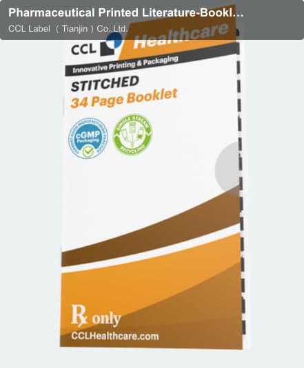 Pharmaceutical Printed Literature-Booklets-34 Page Saddle Stitched Booklet